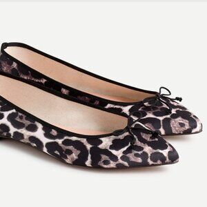 J. Crew Gemma Satin Leopard Women's Ballet Flats Size 7 NIB